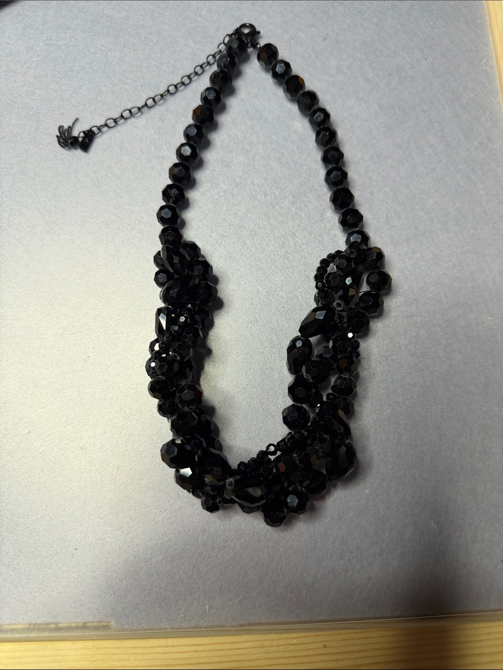 Versona Black Faceted Cluster Necklace